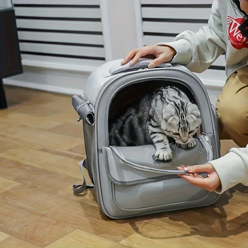 Large Capacity Cat Backpack Carrier with Side Opening PVC