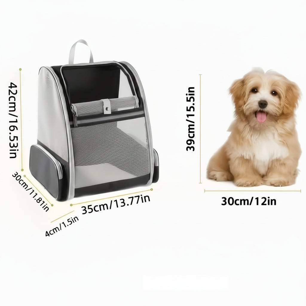 Breathable Mesh Pet Backpack with Three Entrances Foldable for Small Dogs and Cats