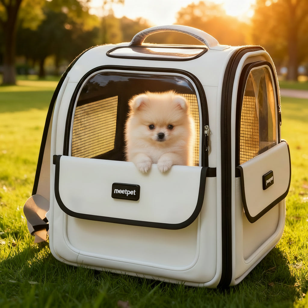 Large Capacity Cat Backpack Carrier with Side Opening PVC