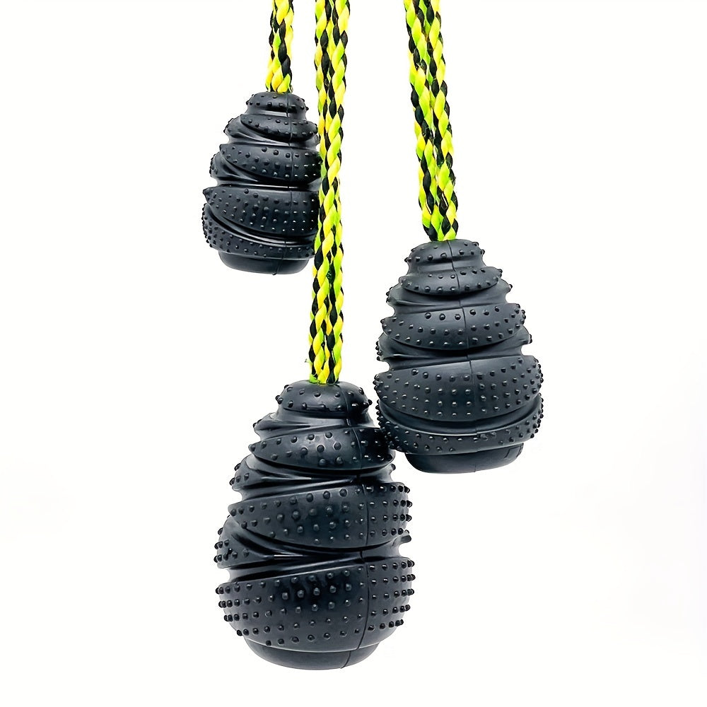 Dental Dog Chew Toy Natural Rubber Gum Massage All Breeds Black