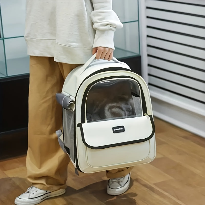 Large Capacity Cat Backpack Carrier with Side Opening PVC