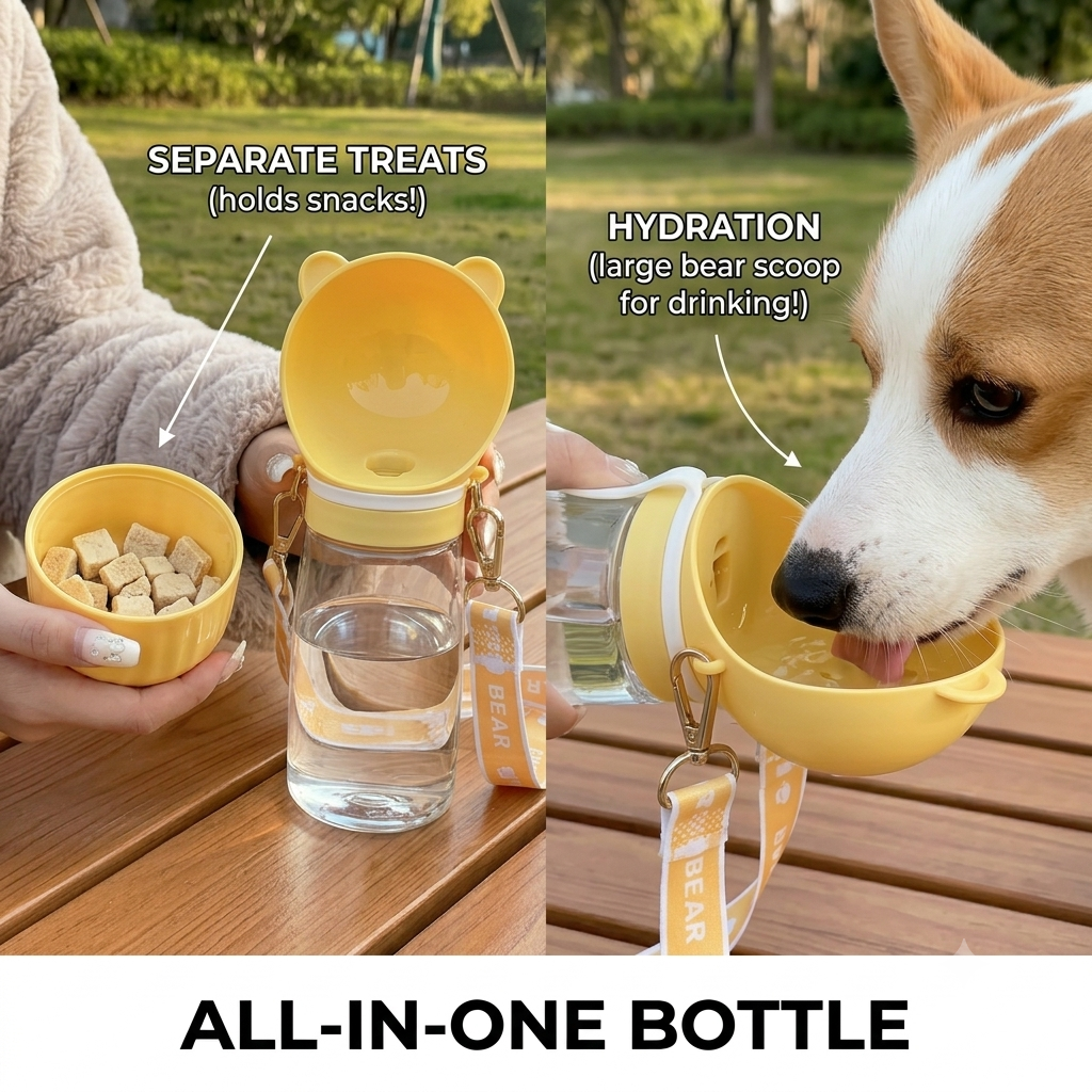 Portable Pet Water Bottle and Feeder